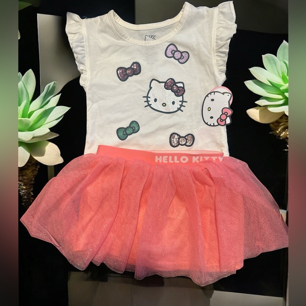 Hello Kitty White and Pink Kids Matching Set